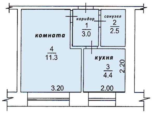 Продам 1-комнатную квартиру 22 кв.м (Стрежевой)