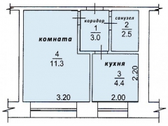 Продам 1-комнатную квартиру 22 кв.м - миниатюра-0 (Стрежевой)