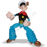 Фигура из воздушных шаров моряк Попай